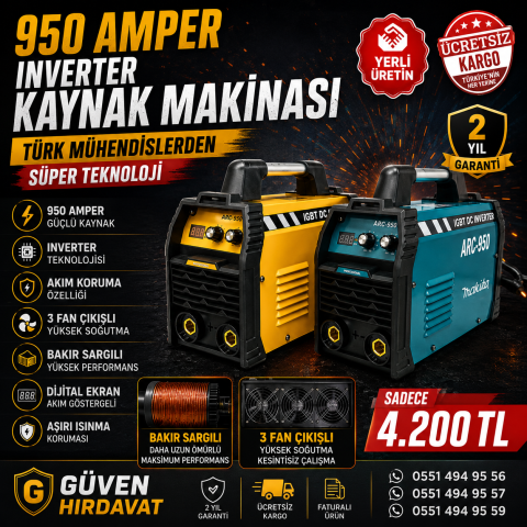 ARC 950 AMPER İNVERTER KAYNAK ARC 950 AMPER İNVERTER KAYNAK