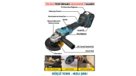 Assur 21V Çift Akülü 125Mm Kömürsüz Şarjlı Taşlama