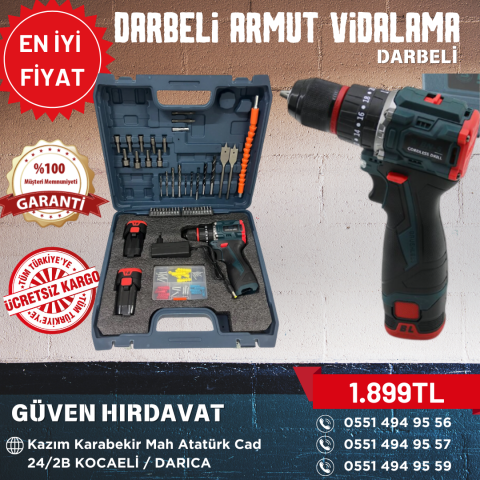 BN 5 Kömürsüz Darbeli Şarjlı Matkap Çelik Şanzıman 24V Çift Akülü
