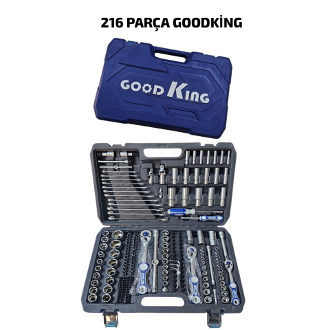 Good King 216 Parça Lokma Takımı 72 Diş Eğik Cırcır Proffesional Set